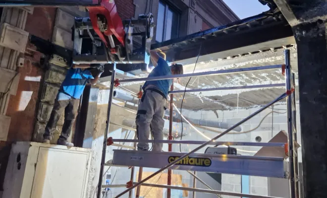 Rénovation d'un garage avec renforcement de plafond avec du HUB 240 à Nice, Antibes, ACH Carrelage 06